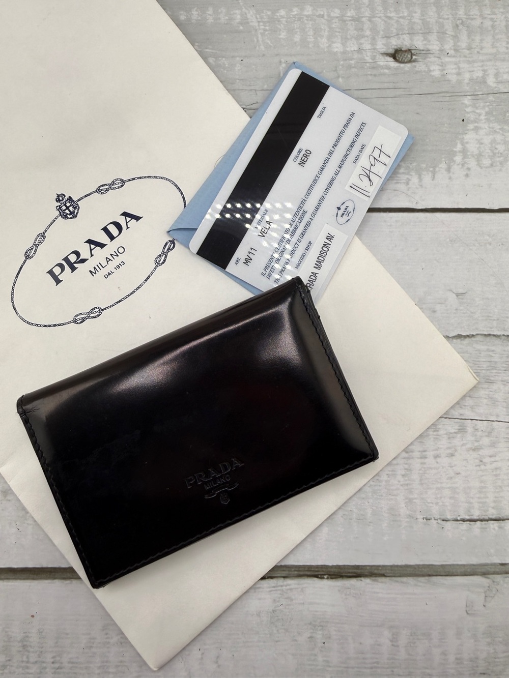 AUTHENTIC Prada leather wallet. Black.